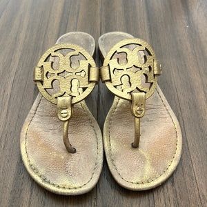 Tory Burch Gold Miller Sandals size 7
